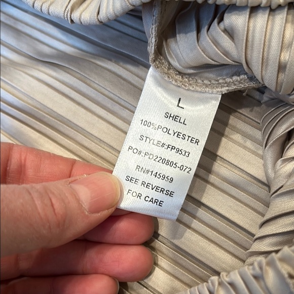 Cream Wide-Leg Pleated Dress Pants Size Large - Picture 5 of 9